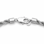 Rope Bracelet (Silver) Rhodium - 6 mm
