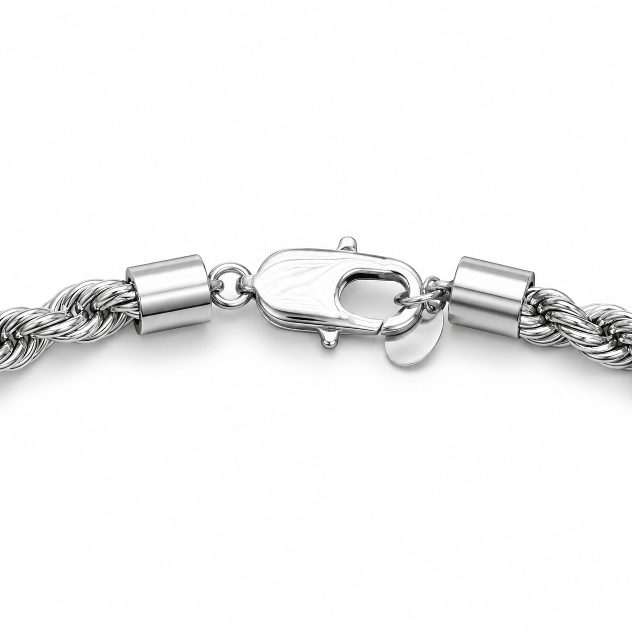 Rope Bracelet (Silver) Rhodium - 6 mm