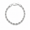 Rope Bracelet (Silver) Rhodium - 6 mm