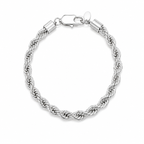 Rope Bracelet (Silver) Rhodium - 6 mm