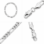 Figaro Bracelet (Silver) Rhodium - 5 mm