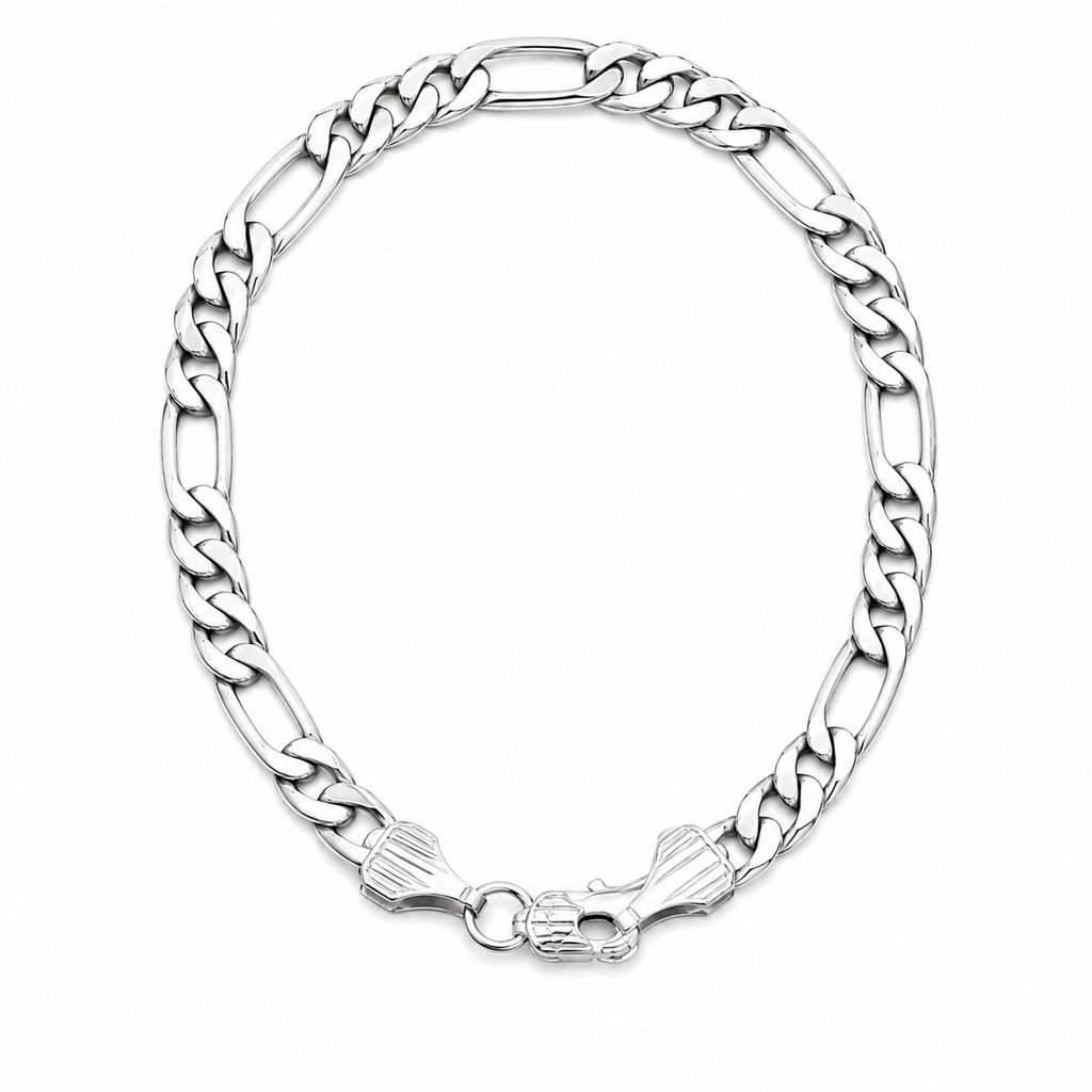 Figaro Bracelet (Silver) Rhodium - 5 mm