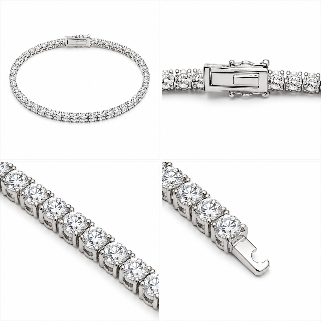 Tennis Bracelet (Silver) Rhodium - 3 mm