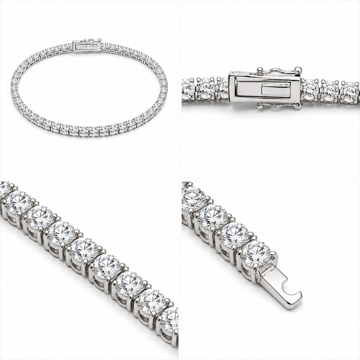 Tennis Bracelet (Silver) Rhodium - 3 mm