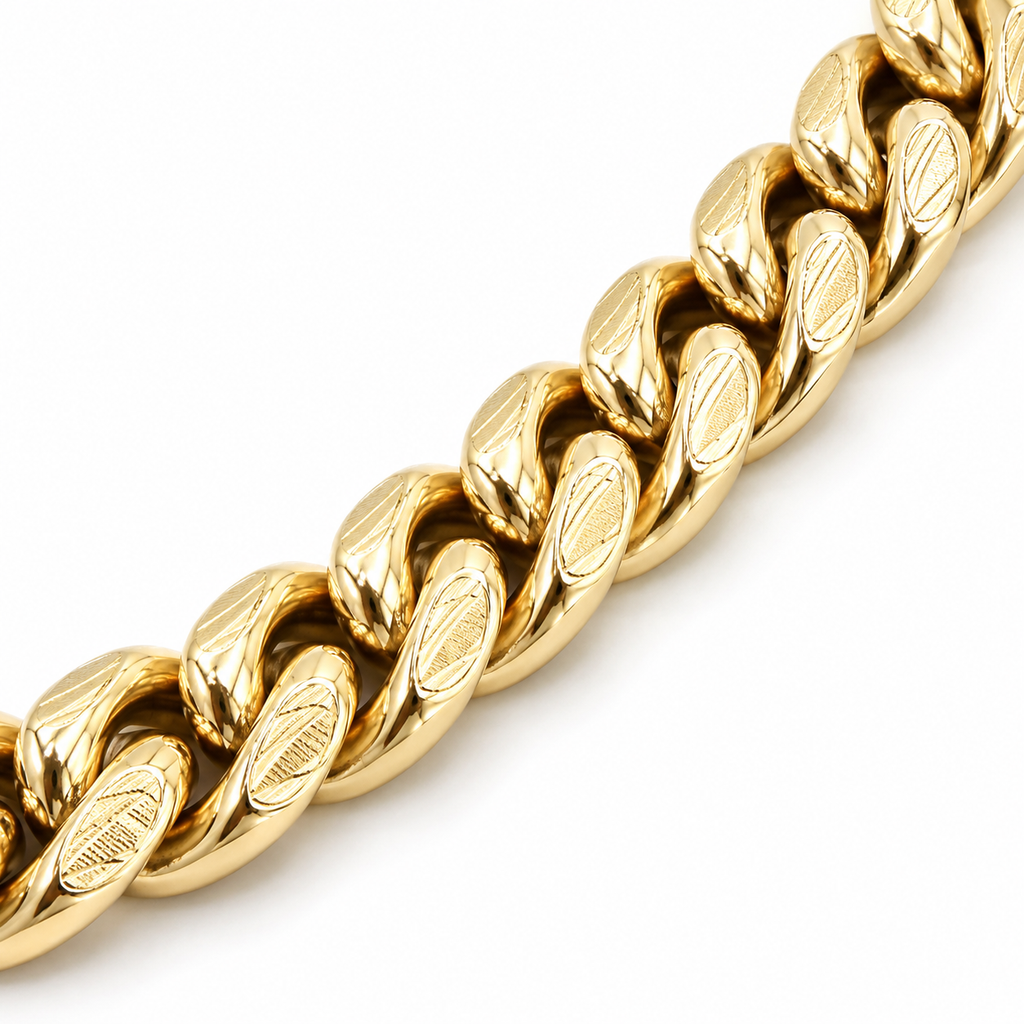 Cuban Link Chain (Gold 14K) - 10 mm