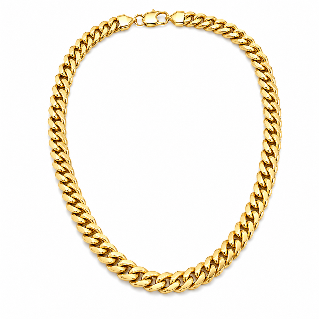 Cuban Link Chain (Gold 14K) - 10 mm