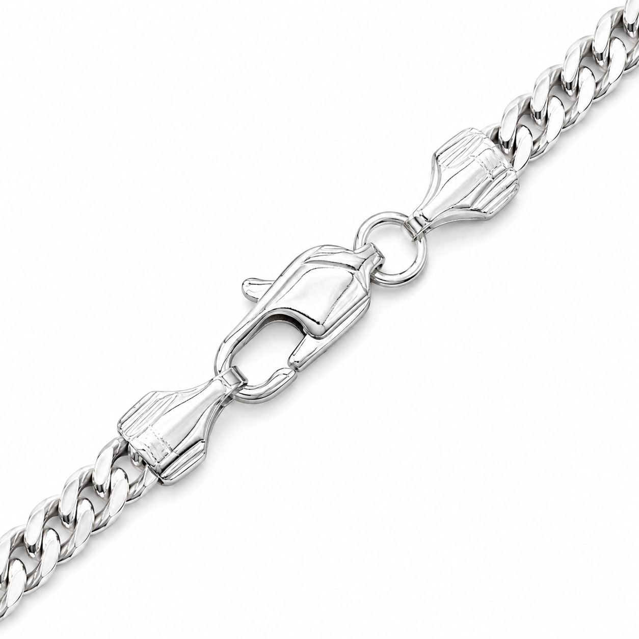 Cuban Link Chain (Silver) Rhodium - 5 mm