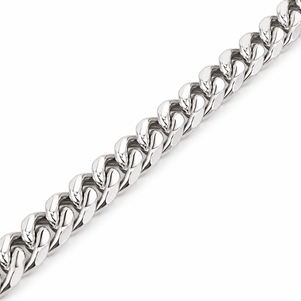 Cuban Link Chain (Silver) Rhodium - 5 mm