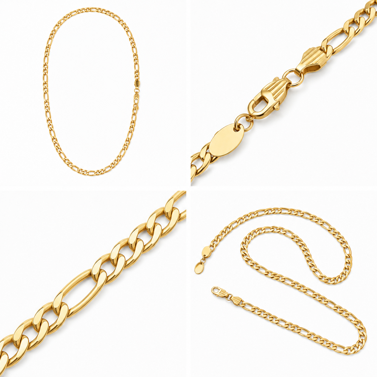 Figaro Chain (Gold 14K) - 5 mm