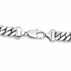 Cuban Link Chain (Silver) Rhodium - 10 mm