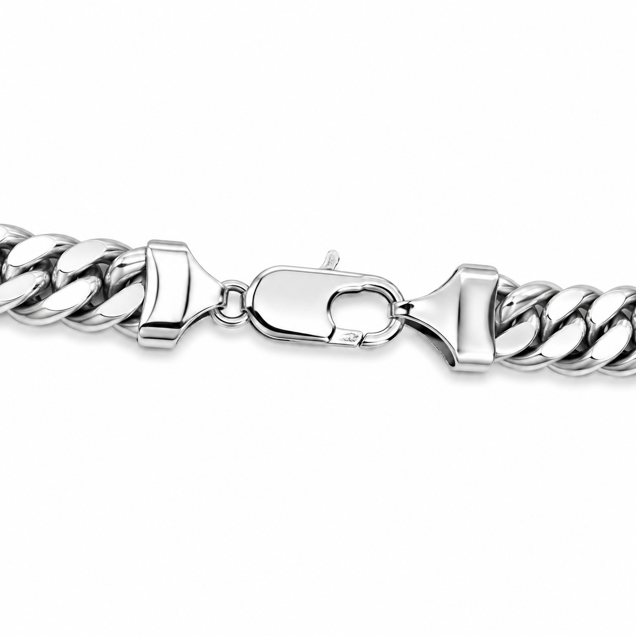 Cuban Link Chain (Silver) Rhodium - 10 mm