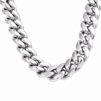 Cuban Link Chain (Silver) Rhodium - 10 mm
