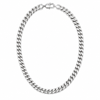 Cuban Link Chain (Silver) Rhodium - 10 mm