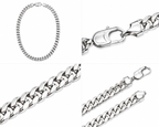 Cuban Link Chain (Silver) Rhodium - 10 mm
