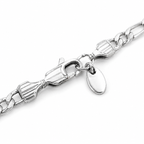 Figaro Chain (Silver) Rhodium - 5 mm