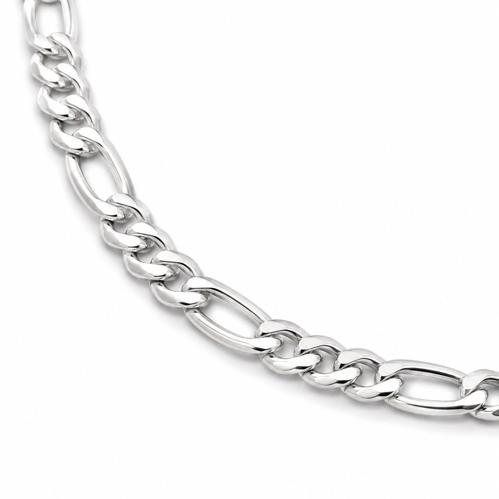 Figaro Chain (Silver) Rhodium - 5 mm