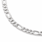 Figaro Chain (Silver) Rhodium - 5 mm