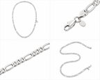 Figaro Chain (Silver) Rhodium - 5 mm