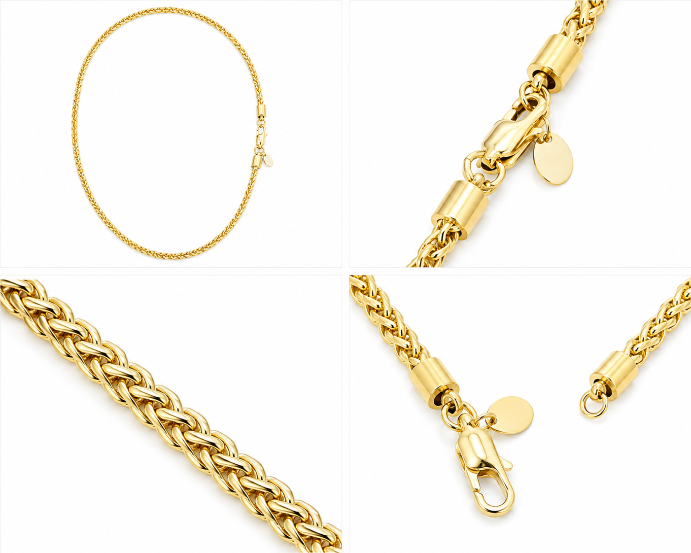 Wheat Chain (Gold 14K) - 4 mm