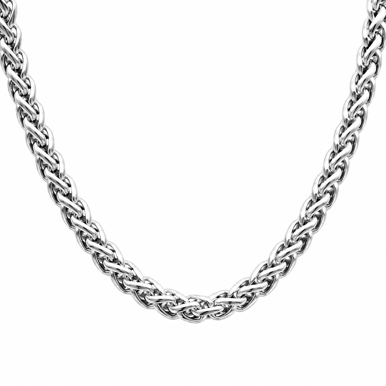 Wheat Chain (Silver) Rhodium - 4 mm