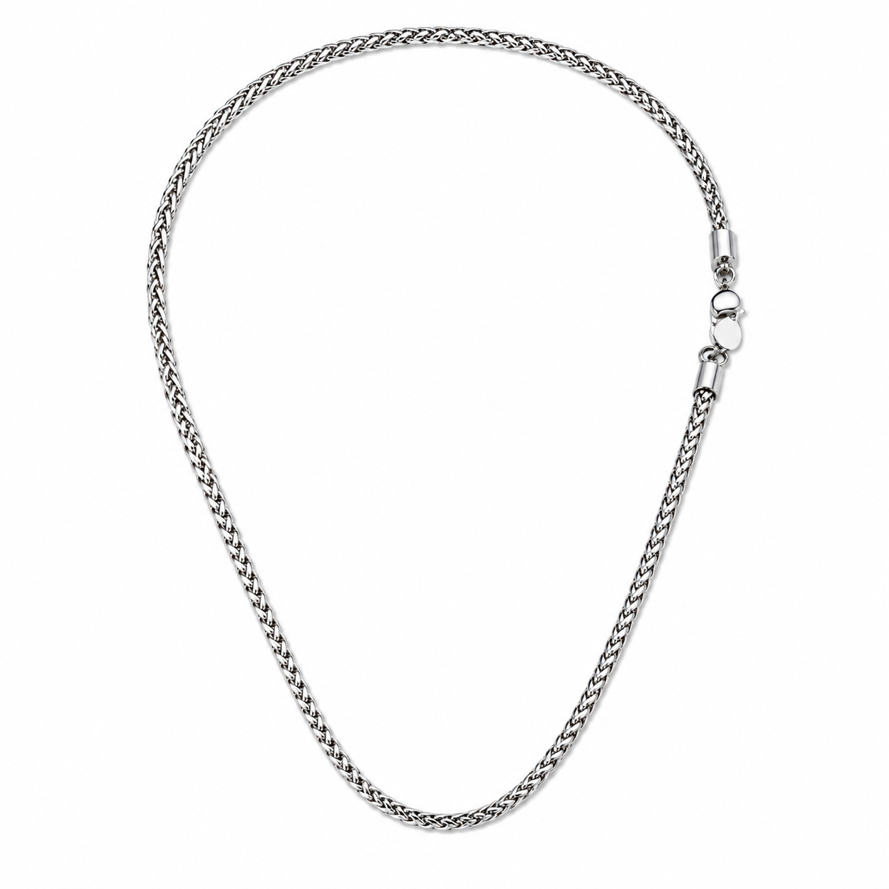 Wheat Chain (Silver) Rhodium - 4 mm