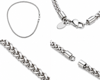 Wheat Chain (Silver) Rhodium - 4 mm