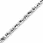 Rope Chain (Silver) Rhodium - 4 mm