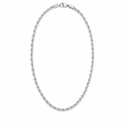 Rope Chain (Silver) Rhodium - 4 mm