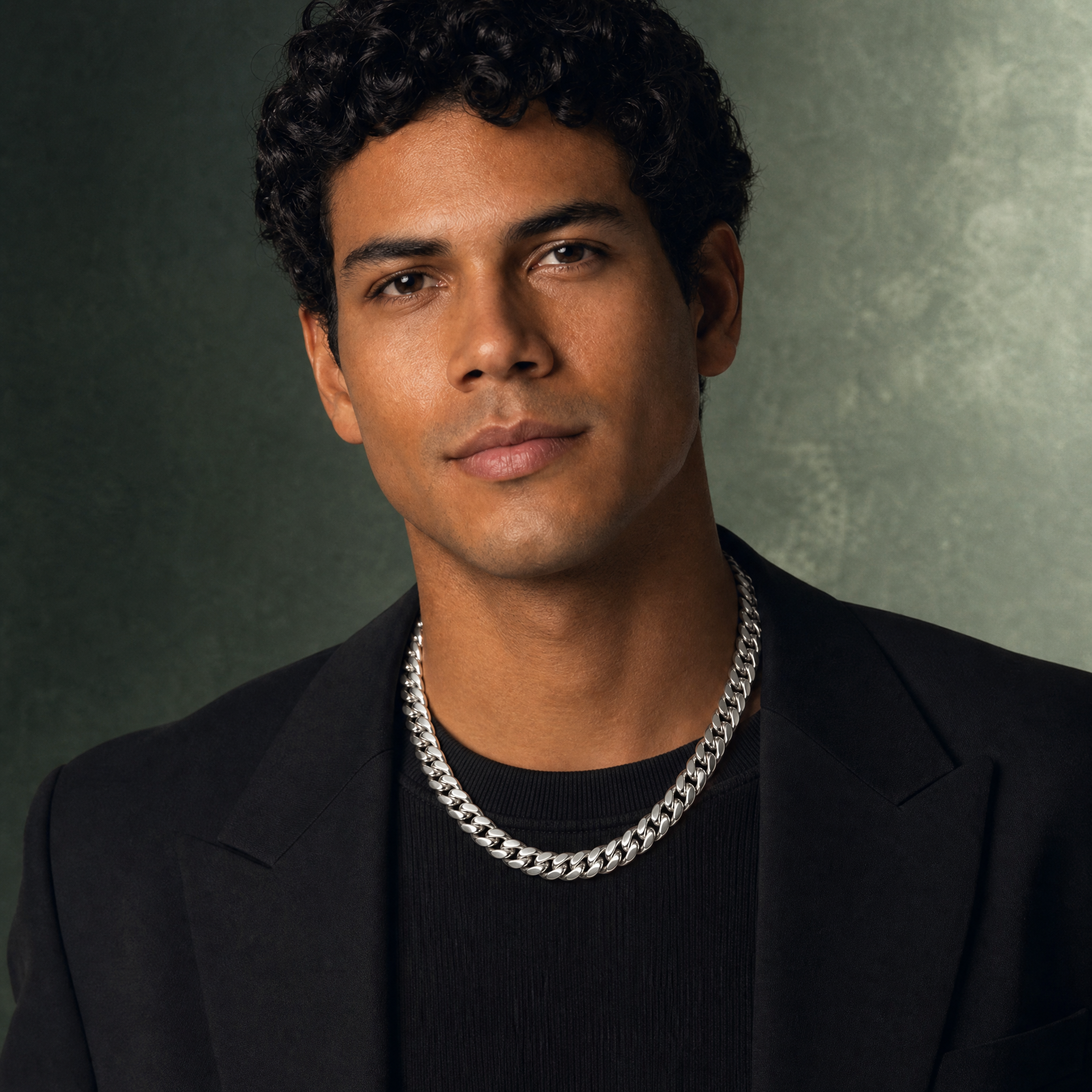 Cuban Link Chain (Silver) Rhodium - 10 mm